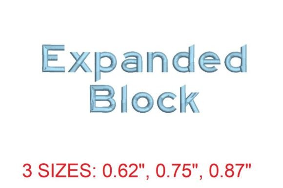 Expanded Block Embroidery Font