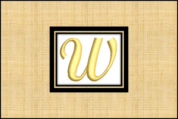Gold Letter W Embroidery Design