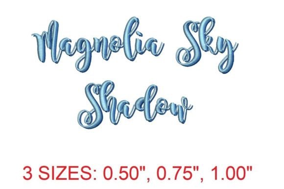 Magnolia Sky Shadow Embroidery Font