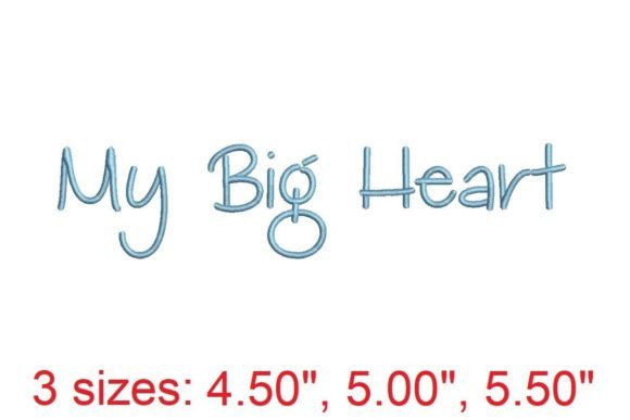 My Big Heart Embroidery Font