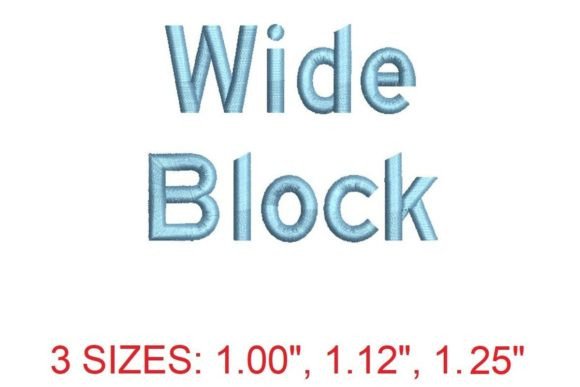 Wide Block Embroidery Font