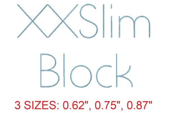 XXSlim Block Embroidery Font