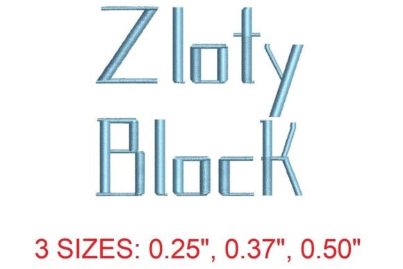 Zloty Block Embroidery Font